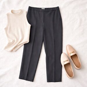 Babaton Tailored Ankle Trousers Charcoal Grey Size 16 Work Wear Business Casual